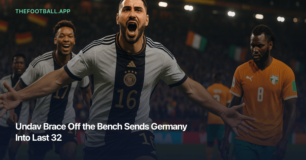 Deniz Undav celebrates his late winner as Germany beat Côte d'Ivoire 2–1 at the FIFA World Cup 2026
